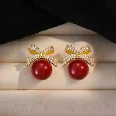 韵系 轻奢小众安可拉红 铜镀金 耳环 女款