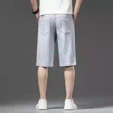 【dme】 直筒百搭时尚纯色宽松中腰休闲七分牛仔短裤 男女同款