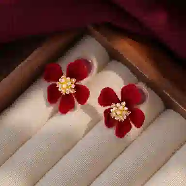 韵系 时尚赫本风花朵 铜镀金 耳夹 女款