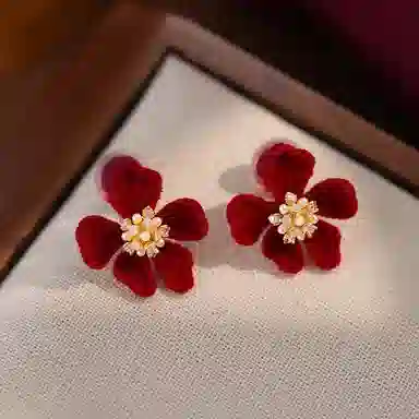 韵系 时尚赫本风花朵 铜镀金 耳夹 女款