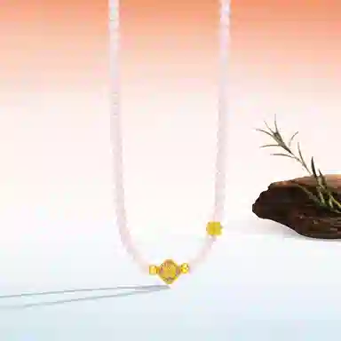 潮宏基 花韵 国风 水晶 玉石项链 女款