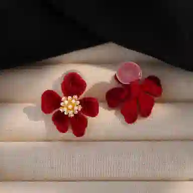 韵系 时尚赫本风花朵 铜镀金 耳夹 女款