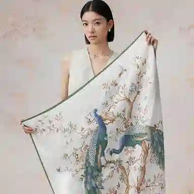 上海故事 茶颜悦色印花真丝高级感大方巾礼盒装 丝巾 女款