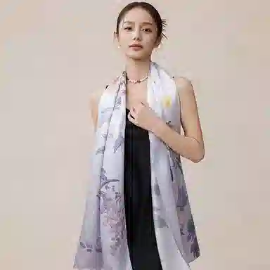 上海故事 千华拮春提花缎真丝洋气 礼盒装 丝巾 女款