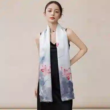 上海故事 千华拮春提花缎真丝洋气 礼盒装 丝巾 女款