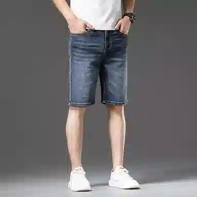 【dme】 美式复古宽松百搭直筒纯色时尚休闲简约中腰牛仔短裤 男女同款