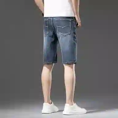 【dme】 美式复古宽松百搭直筒纯色时尚休闲简约中腰牛仔短裤 男女同款