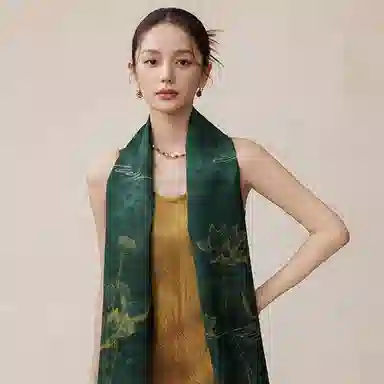 上海故事 梦色山河香云纱真丝长巾桑蚕丝礼盒装 披肩 女款