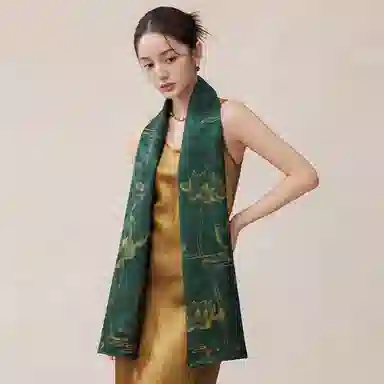 上海故事 梦色山河香云纱真丝长巾桑蚕丝礼盒装 披肩 女款