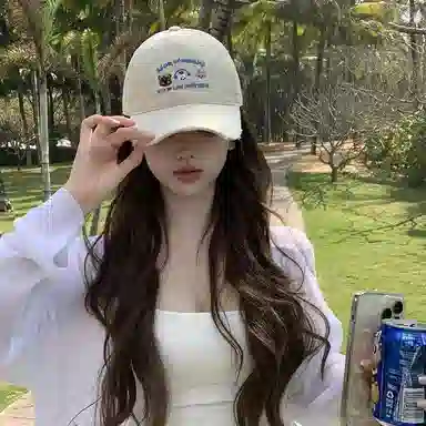 艾佳微 日常韩系简约可爱三只小熊防晒遮阳大头围显脸小大学生户外出行帽 棉 鸭舌帽 男女同款情侣款