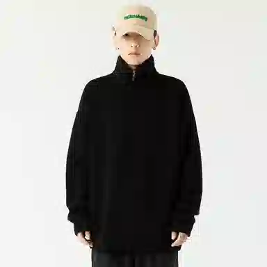 国际米兰足球俱乐部 纯色简约半拉链宽松运动百搭立领卫衣 男女同款