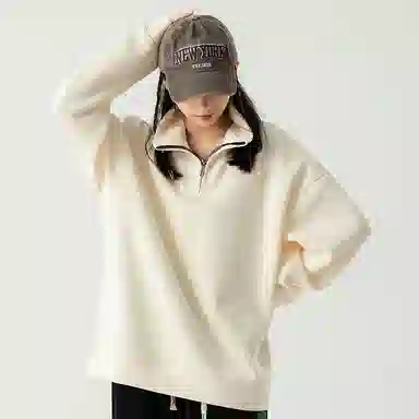 国际米兰足球俱乐部 纯色简约半拉链宽松运动百搭立领卫衣 男女同款