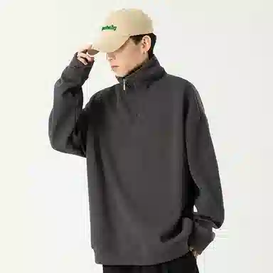 国际米兰足球俱乐部 纯色简约半拉链宽松运动百搭立领卫衣 男女同款