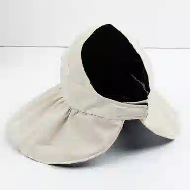 上海故事 帽子夏防紫外线黑胶涂层户外双倍防护空顶帽透气大檐遮阳折叠渔夫帽 聚酯纤维 防晒帽 女款