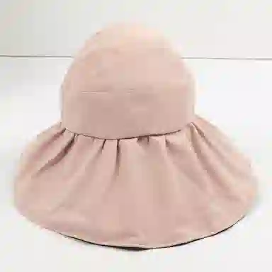 上海故事 帽子夏防紫外线黑胶涂层户外双倍防护空顶帽透气大檐遮阳折叠渔夫帽 聚酯纤维 防晒帽 女款