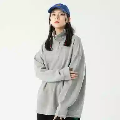 国际米兰足球俱乐部 纯色简约半拉链宽松运动百搭立领卫衣 男女同款