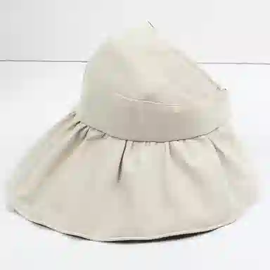 上海故事 帽子夏防紫外线黑胶涂层户外双倍防护空顶帽透气大檐遮阳折叠渔夫帽 聚酯纤维 防晒帽 女款