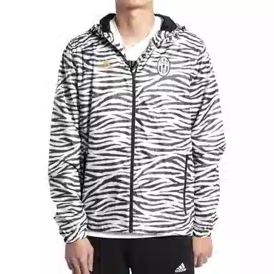 adidas Juventus Woven Hooded Jacket Black White