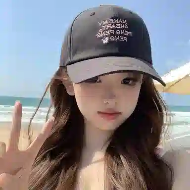 艾佳微 日常可爱小羊字母防晒遮阳帽大头围显脸小韩系简约百搭款 棉 鸭舌帽 男女同款情侣款 多色