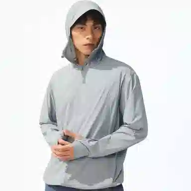 蕉下 超薄吸湿速干高弹防紫外线连帽长袖纯色防晒服 男款