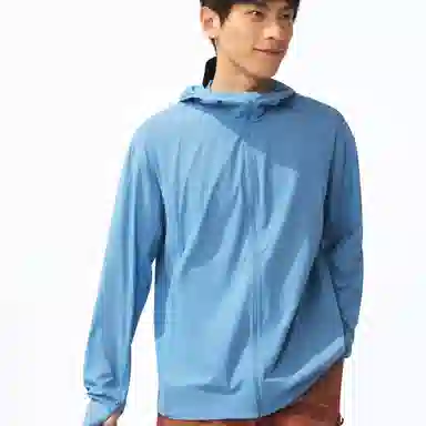 蕉下 超薄吸湿速干高弹防紫外线连帽长袖纯色防晒服 男款