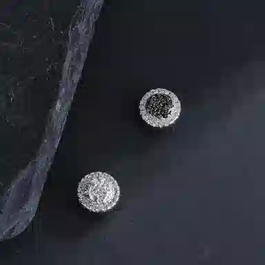 色菲尔 璀璨磁吸无痛无耳洞福音 嘻哈街头时尚百搭闪耀精致高级感 铜 耳夹 男女同款情侣款