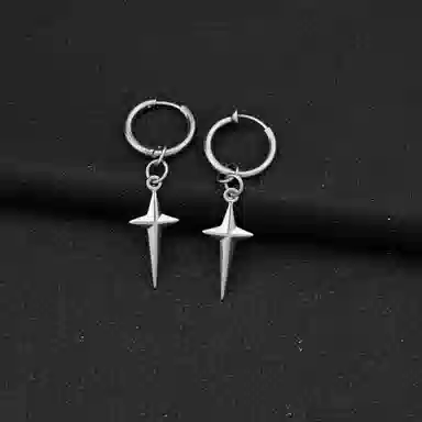 色菲尔 十字架耳扣 轻奢时尚百搭精致高级感街头日常通勤 合金 耳环 男女同款情侣款