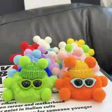 零界 小煤球包包钥匙扣 创意卡通玩偶 毛绒 挂件 男女同款情侣款