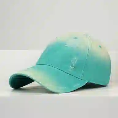 钓鱼熊 复古做旧破洞显脸小软顶小众个性渐变色 棉 鸭舌帽 男女同款情侣款