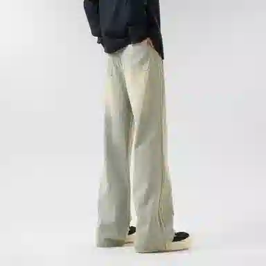 王者荣耀 标语款 美式复古设计做旧水洗直筒字母基础款高街休闲显瘦垂感长裤牛仔裤 男女同款