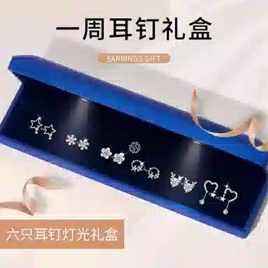 缔晶 精致时尚日韩甜美风耳饰套装 森系小清新日常搭配饰品礼盒 合金 耳钉 女款
