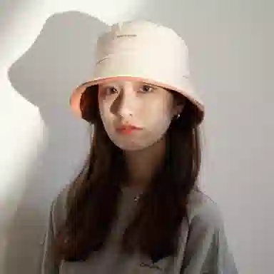 优幽兰 日系甜美拼色高级感显脸小遮阳帽休闲百搭户外出行防紫外线防晒帽素颜遮脸骑车可戴 棉 渔夫帽 女款