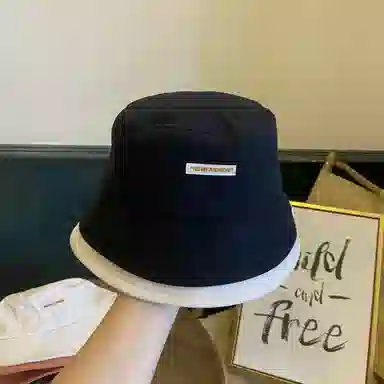 优幽兰 日系甜美拼色高级感显脸小遮阳帽休闲百搭户外出行防紫外线防晒帽素颜遮脸骑车可戴 棉 渔夫帽 女款