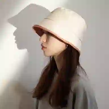 优幽兰 日系甜美拼色高级感显脸小遮阳帽休闲百搭户外出行防紫外线防晒帽素颜遮脸骑车可戴 棉 渔夫帽 女款