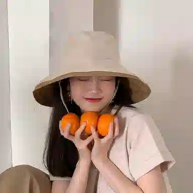 优幽兰 时尚潮流高级感大檐显脸小户外百搭小众设计感拼色透气遮阳防紫外线骑行太阳帽双面可戴 棉 防晒帽 女款