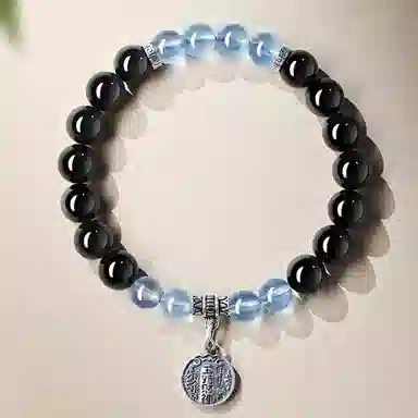 易明居 新中式招财暴富 五路财神  时来运转 小众轻奢百搭高级感串珠 水逆退散 转运珠#好运 黑曜石 手串 男女同款情侣款