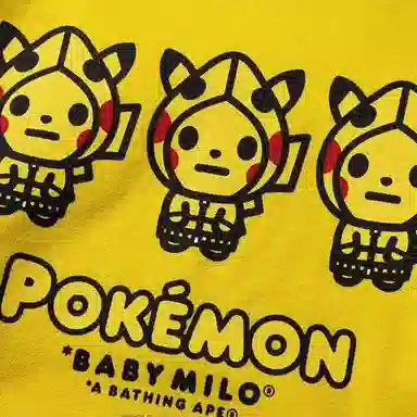 A BATHING APE x POKEMON Cartoon Hoodie Yellow