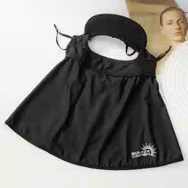 上海故事 立体帽檐护颈遮阳脸基尼 夏季防紫外线冰丝遮全脸护颈开车口罩 聚酯纤维 氨纶 防晒面罩 女款