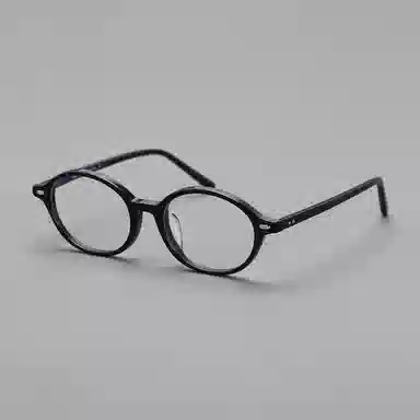 青雉作 加高可调鼻托书呆子 复古学院风高知 超轻高度近视文艺 醋酸板材 椭圆形 光学镜架 男女同款情侣款 玳瑁色 黑色