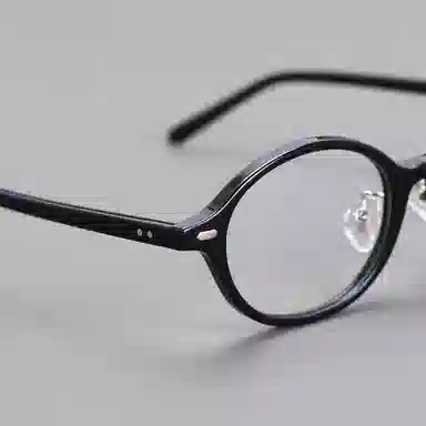 青雉作 加高可调鼻托书呆子 复古学院风高知 超轻高度近视文艺 醋酸板材 椭圆形 光学镜架 男女同款情侣款 玳瑁色 黑色