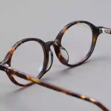 青雉作 加高可调鼻托书呆子 复古学院风高知 超轻高度近视文艺 醋酸板材 椭圆形 光学镜架 男女同款情侣款 玳瑁色 黑色