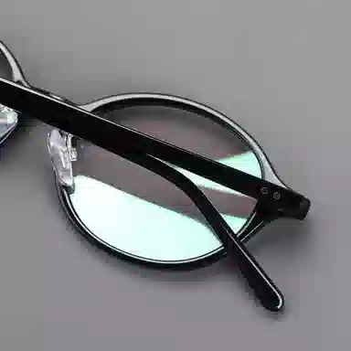 青雉作 加高可调鼻托书呆子 复古学院风高知 超轻高度近视文艺 醋酸板材 椭圆形 光学镜架 男女同款情侣款 玳瑁色 黑色