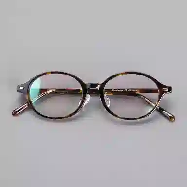 青雉作 加高可调鼻托书呆子 复古学院风高知 超轻高度近视文艺 醋酸板材 椭圆形 光学镜架 男女同款情侣款 玳瑁色 黑色