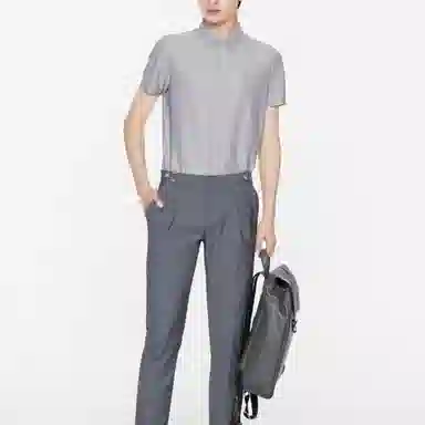 九牧王男裤专家 百搭潮流时尚商务简约休闲锥形纯色西装裤 男款