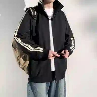 国际米兰足球俱乐部 复古休闲运动插肩条纹立领长袖夹克外套 男女同款