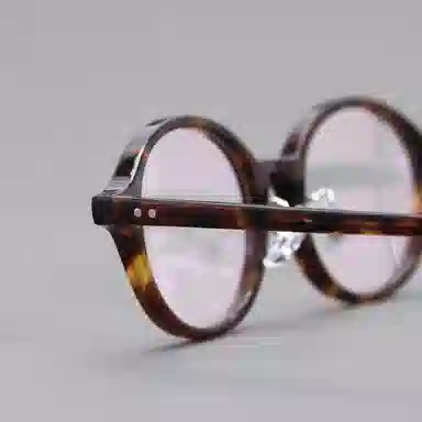 青雉作 加高可调鼻托书呆子 复古学院风高知 超轻高度近视文艺 醋酸板材 椭圆形 光学镜架 男女同款情侣款 玳瑁色 黑色