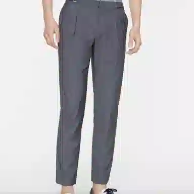 九牧王男裤专家 百搭潮流时尚商务简约休闲锥形纯色西装裤 男款