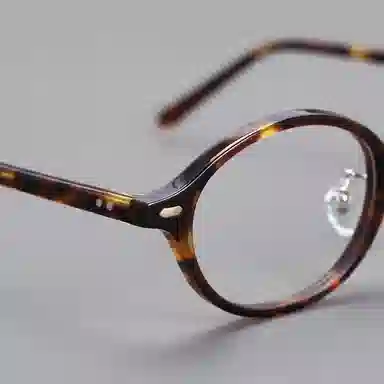 青雉作 加高可调鼻托书呆子 复古学院风高知 超轻高度近视文艺 醋酸板材 椭圆形 光学镜架 男女同款情侣款 玳瑁色 黑色