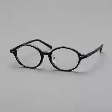 青雉作 加高可调鼻托书呆子 复古学院风高知 超轻高度近视文艺 醋酸板材 椭圆形 光学镜架 男女同款情侣款 玳瑁色 黑色