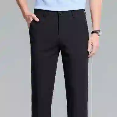 红豆 纯色易打理垂顺直筒宽松轻商务日常百搭舒适长裤休闲裤 男款